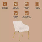 LeisureMod Zaire Chaise de salle à manger moderne, Chaise d'appoint rembourrée avec pieds en fer doré, Chaise d'appoint élégante pour salle à manger ou cuisine, Lot de 2