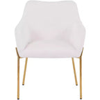 LeisureMod Zaire Chaise de salle à manger moderne, Chaise d'appoint rembourrée avec pieds en fer doré, Chaise d'appoint élégante pour salle à manger ou cuisine, Lot de 2