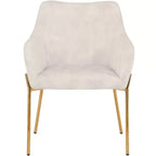 LeisureMod Zaire Chaise de salle à manger moderne, Chaise d'appoint rembourrée avec pieds en fer doré, Chaise d'appoint élégante pour salle à manger ou cuisine, Lot de 2