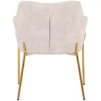 LeisureMod Zaire Chaise de salle à manger moderne, Chaise d'appoint rembourrée avec pieds en fer doré, Chaise d'appoint élégante pour salle à manger ou cuisine, Lot de 2