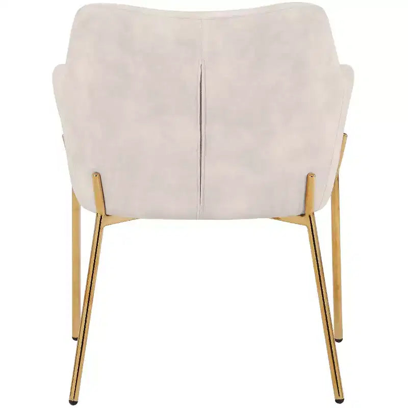 LeisureMod Zaire Chaise de salle à manger moderne, Chaise d'appoint rembourrée avec pieds en fer doré, Chaise d'appoint élégante pour salle à manger ou cuisine, Lot de 2