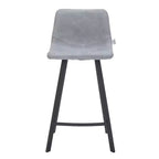 LeisureMod Elland Leather 35 Tabouret de comptoir rembourré Moderne avec pieds en acier inoxydable noir pour îlot de cuisine ou bar à domicile, lot de 2