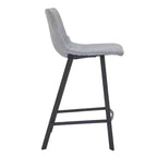 LeisureMod Elland Leather 35 Tabouret de comptoir rembourré Moderne avec pieds en acier inoxydable noir pour îlot de cuisine ou bar à domicile, lot de 2