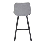 LeisureMod Elland Leather 35 Tabouret de comptoir rembourré Moderne avec pieds en acier inoxydable noir pour îlot de cuisine ou bar à domicile, lot de 2