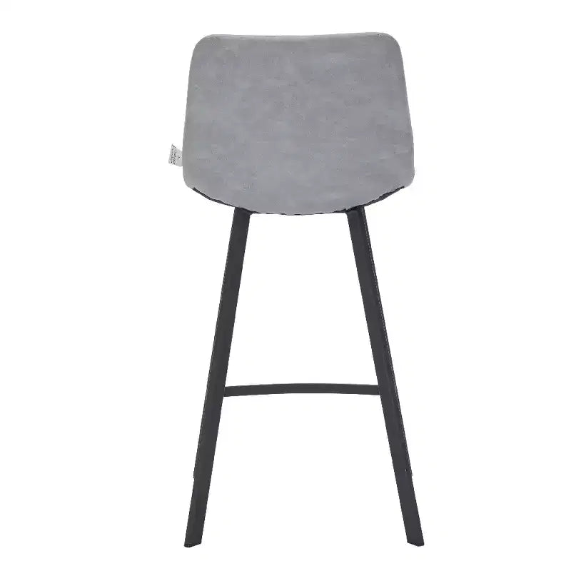 LeisureMod Elland Leather 35 Tabouret de comptoir rembourré Moderne avec pieds en acier inoxydable noir pour îlot de cuisine ou bar à domicile, lot de 2