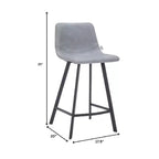 LeisureMod Elland Leather 35 Tabouret de comptoir rembourré Moderne avec pieds en acier inoxydable noir pour îlot de cuisine ou bar à domicile, lot de 2