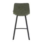 LeisureMod Elland Leather 35 Tabouret de comptoir rembourré Moderne avec pieds en acier inoxydable noir pour îlot de cuisine ou bar à domicile, lot de 2