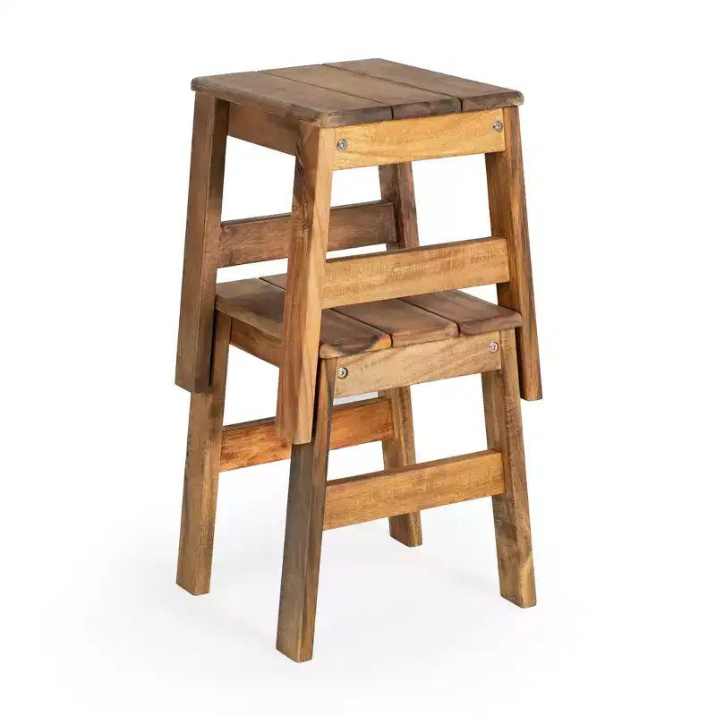 Tabourets d'extérieur Guidecraft Acadia - Lot de 2 tabourets en bois pour enfants de 2 ans et plus, hauteur 35,5 cm, supporte jusqu'à 56 kg | Assise flexible pour les activités extérieures des enfants