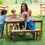 Table d'extérieur pour enfants Guidecraft Acadia – Table d'activités en bois d'acacia pour enfants | Table de jeu pour jardin, patio et espace de classe extérieur