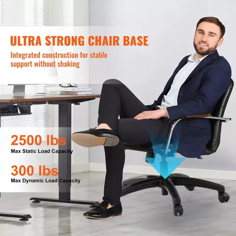 Base de remplacement pour chaise de bureau VEVOR, 28 pouces, charge statique de 2500 livres, base universelle robuste pour chaise de bureau d'ordinateur avec 5 roulettes, noir