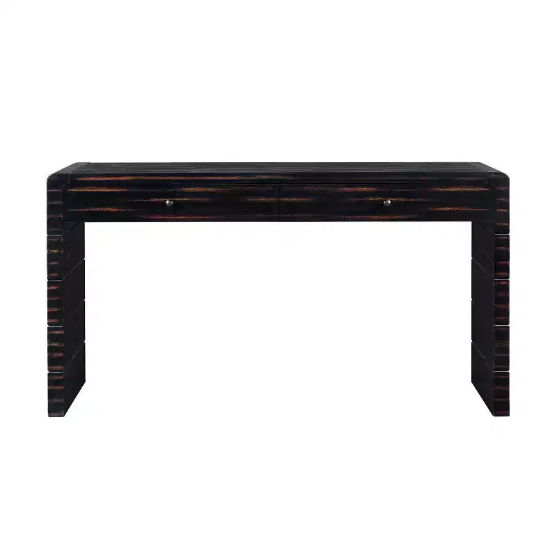 MAYEERTY Console incurvée avec rangement 2 tiroirs Consoles rustiques pour entrée Couloir Noir