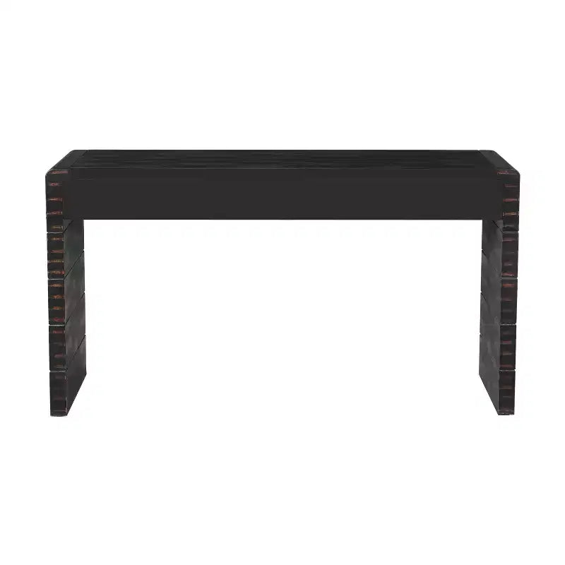 MAYEERTY Console incurvée avec rangement 2 tiroirs Consoles rustiques pour entrée Couloir Noir