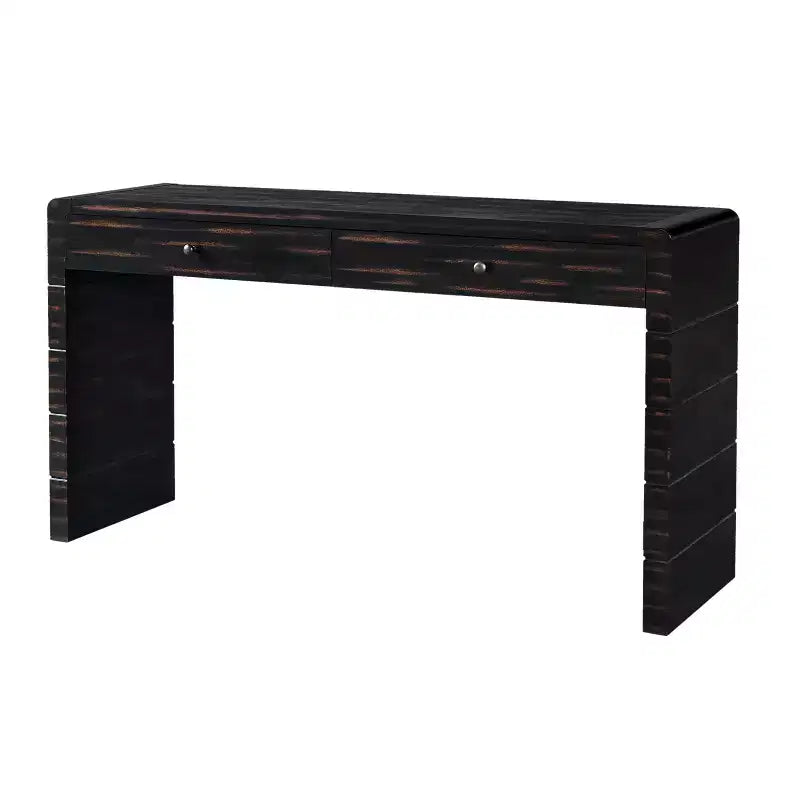 MAYEERTY Console incurvée avec rangement 2 tiroirs Consoles rustiques pour entrée Couloir Noir