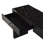 MAYEERTY Console incurvée avec rangement 2 tiroirs Consoles rustiques pour entrée Couloir Noir
