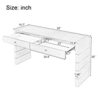 MAYEERTY Console incurvée avec rangement 2 tiroirs Consoles rustiques pour entrée Couloir Noir