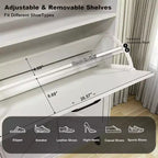 Meuble à chaussures avec 4 tiroirs basculants, Organisateur de chaussures mince sur pied avec pieds en métal, Meuble de rangement étroit pour entrée, Blanc