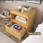 SOLACE FURNITURE Lot de 2 tables de chevet, tables de nuit avec tiroir de rangement et compartiment ouvert pour chambre à coucher, canapé, bureau