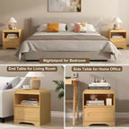 SOLACE FURNITURE Lot de 2 tables de chevet, tables de nuit avec tiroir de rangement et compartiment ouvert pour chambre à coucher, canapé, bureau