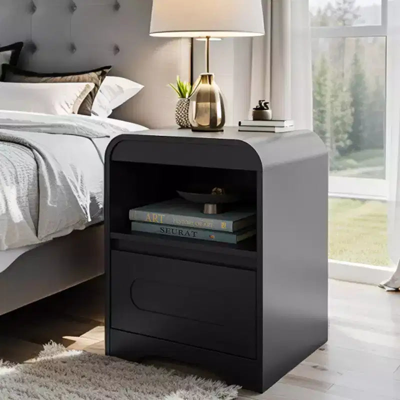 SOLACE FURNITURE Lot de 2 tables de chevet, tables de nuit avec tiroir de rangement et compartiment ouvert pour chambre à coucher, canapé, bureau