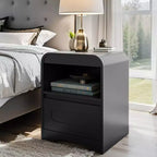SOLACE FURNITURE Lot de 2 tables de chevet, tables de nuit avec tiroir de rangement et compartiment ouvert pour chambre à coucher, canapé, bureau