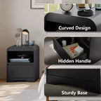 SOLACE FURNITURE Lot de 2 tables de chevet, tables de nuit avec tiroir de rangement et compartiment ouvert pour chambre à coucher, canapé, bureau