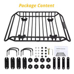 Panier de toit, 160x110x16 cm, porte-bagages en acier robuste - Capacité de charge 75 kg pour SUV, camion, voitures