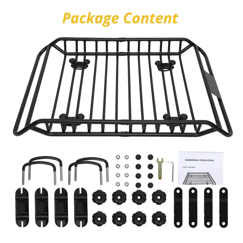 Panier de toit, 160x110x16 cm, porte-bagages en acier robuste - Capacité de charge 75 kg pour SUV, camion, voitures