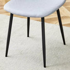 MAYEERTY Lot de 6 chaises de salle à manger confortables en lin et coton Gris clair avec dossier intégré Style moderne