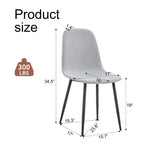 MAYEERTY Lot de 6 chaises de salle à manger confortables en lin et coton Gris clair avec dossier intégré Style moderne