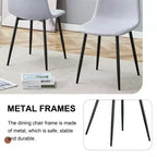 MAYEERTY Lot de 6 chaises de salle à manger confortables en lin et coton Gris clair avec dossier intégré Style moderne