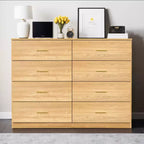 Commode Okak minimaliste moderne à 8/9 tiroirs avec poignées dorées, rangement spacieux et robuste pour chambre à coucher et salon