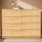 Commode Okak minimaliste moderne à 8/9 tiroirs avec poignées dorées, rangement spacieux et robuste pour chambre à coucher et salon