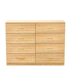 Commode Okak minimaliste moderne à 8/9 tiroirs avec poignées dorées, rangement spacieux et robuste pour chambre à coucher et salon