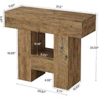 Table d'appoint étroite Lantine, table d'appoint de canapé de style ferme avec étagère de rangement à 2 niveaux et base robuste pour le salon