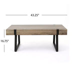 Table basse GDFStudio Francie industrielle de 109,86 cm avec pieds traîneaux