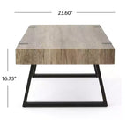 Table basse GDFStudio Francie industrielle de 109,86 cm avec pieds traîneaux