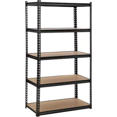 Acekool 5-Tier Heavy Duty Garage Storage Shelves, Adjustable Metal Utility Rack, Load Capacity 3850 lbs, 48 L x 18 W x 73 H, Black