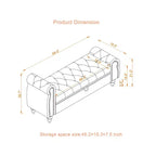 Banc de lit TUYOHW pour chambre à coucher, chaise longue capitonnée avec rangement, banc rembourré, bleu marine
