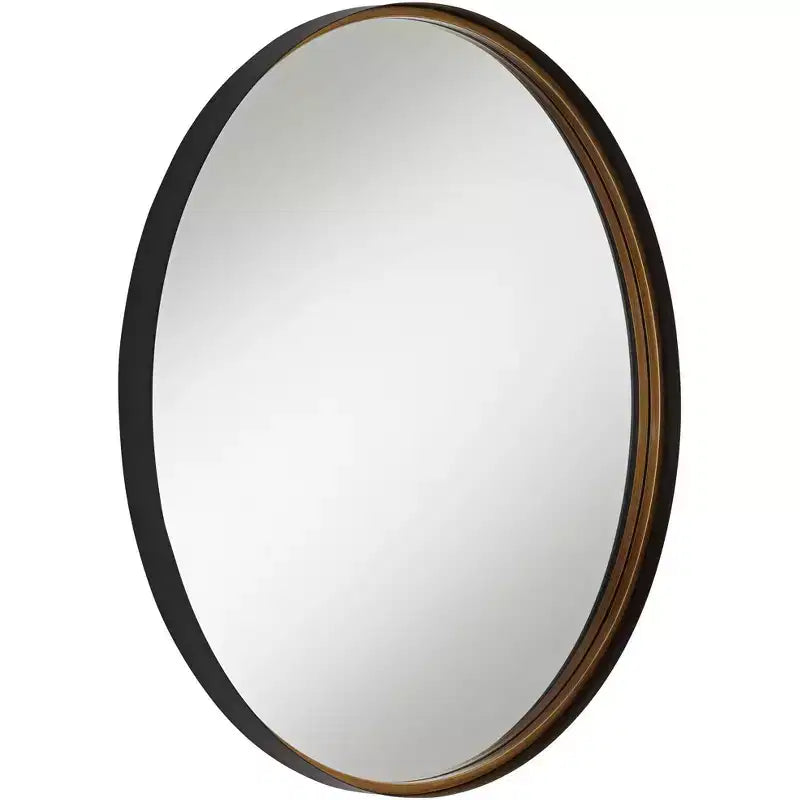 Miroir mural rond Uttermost Andi noir et or 34 po
