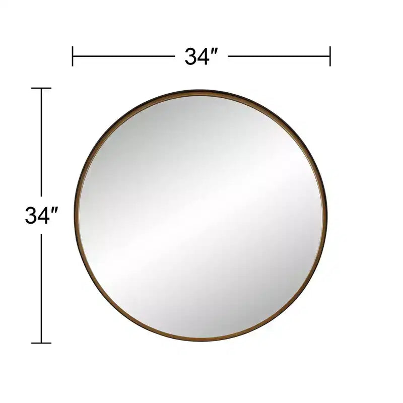 Miroir mural rond Uttermost Andi noir et or 34 po