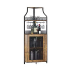 Meuble à vin d'angle, porte-bouteilles en métal pouvant contenir plus de 50 bouteilles et verres, rangement à vin au sol pour cuisine, salle à manger, bureau, bar