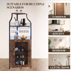 Meuble à vin d'angle, porte-bouteilles en métal pouvant contenir plus de 50 bouteilles et verres, rangement à vin au sol pour cuisine, salle à manger, bureau, bar