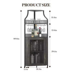 Meuble à vin d'angle, porte-bouteilles en métal pouvant contenir plus de 50 bouteilles et verres, rangement à vin au sol pour cuisine, salle à manger, bureau, bar