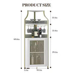Meuble à vin d'angle, porte-bouteilles en métal pouvant contenir plus de 50 bouteilles et verres, rangement à vin au sol pour cuisine, salle à manger, bureau, bar