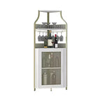 Meuble à vin d'angle, porte-bouteilles en métal pouvant contenir plus de 50 bouteilles et verres, rangement à vin au sol pour cuisine, salle à manger, bureau, bar