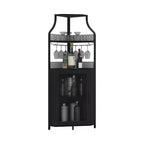 Meuble à vin d'angle, porte-bouteilles en métal pouvant contenir plus de 50 bouteilles et verres, rangement à vin au sol pour cuisine, salle à manger, bureau, bar