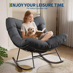 Fauteuil à bascule d'extérieur Papasan TROPOW, fauteuil œuf en osier surdimensionné pour patio avec coussin épais et moelleux, transat à bascule, fauteuil de lecture confortable pour balcon