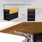 CLIHOME 53 Grand îlot de cuisine avec abattant, support de rangement interne de porte, chariot de cuisine roulant sur 5 roulettes avec 5 étagères latérales ouvertes