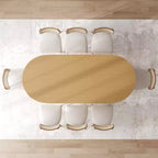 Table à manger ovale noire de ferme 79 places pour 6 à 8 personnes avec pieds de table arqués ronds pour la salle à manger et le salon