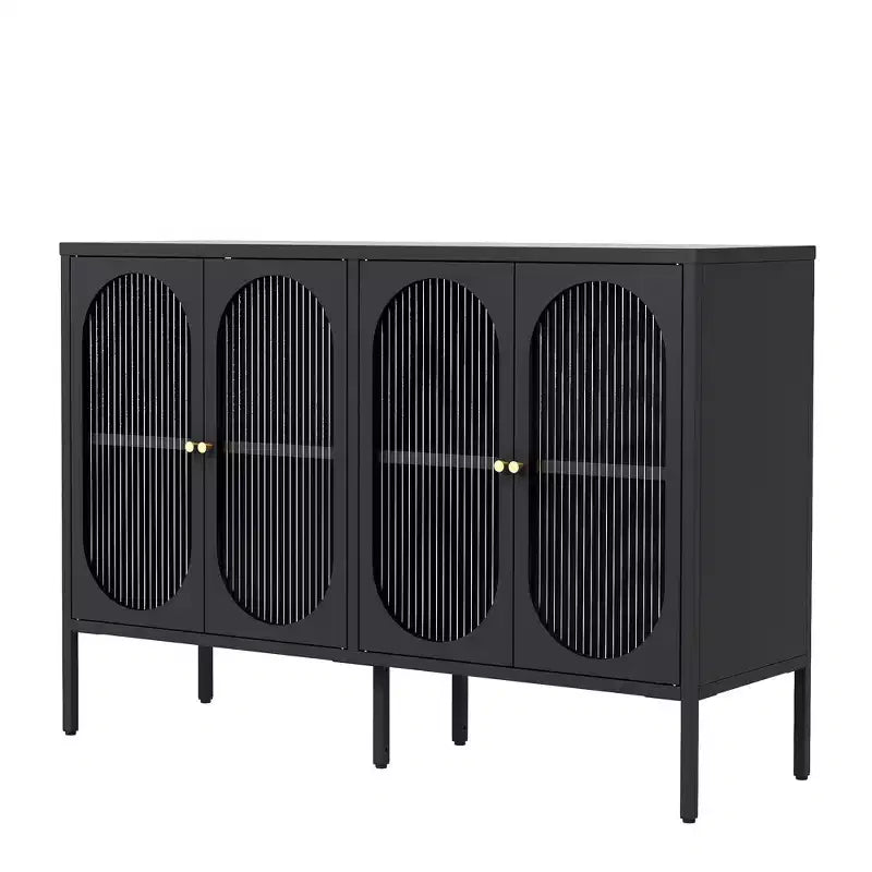 Meuble buffet Okak avec rangement, buffet haut avec portes vitrées et étagères réglables, placard de rangement pour cuisine et salle à manger